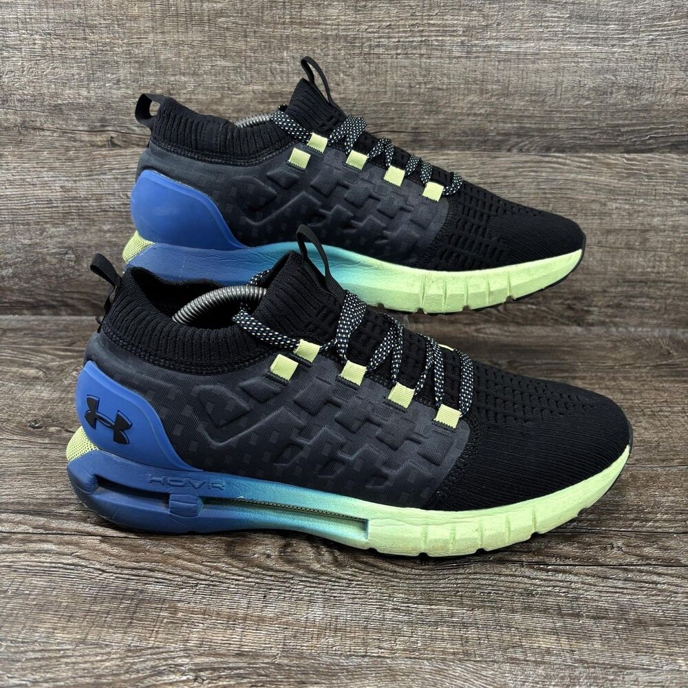 Under Armour HOVR Phantom 1 Shoes Mens 11.5 Black Anthracite Lime Running Rare